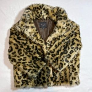 Faux fur leopard coat.
